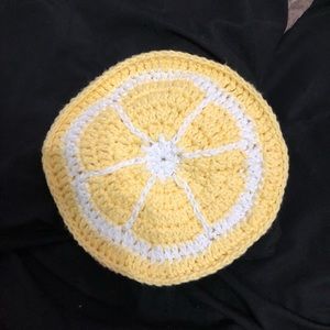HANDMADE crochet lemon slice potholder